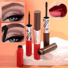 Load image into Gallery viewer, 2 in 1 Peel Off Eyebrow Tint & Lip Stain Kit Double Head Eyebrow Gel Tint Lipstick Waterproof Long Lasting Peelable Makeup Set