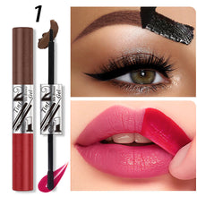 Load image into Gallery viewer, 2 in 1 Peel Off Eyebrow Tint & Lip Stain Kit Double Head Eyebrow Gel Tint Lipstick Waterproof Long Lasting Peelable Makeup Set