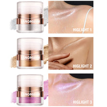 Load image into Gallery viewer, Glitter Highlighter Powder Diamond High Gloss Makeup Face Body Pearlescent Highlighter for Cheeks Shoulders Collarbone Party Makeup