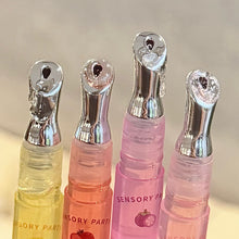 Load image into Gallery viewer, Cute Pink Lip Gloss Hydrating Non Sticky Fruit Flavor Strawberry Peach Shiny Moisturizing Lip Balm Mirror Gloss Lip Oil Makeup