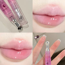 Load image into Gallery viewer, Cute Pink Lip Gloss Hydrating Non Sticky Fruit Flavor Strawberry Peach Shiny Moisturizing Lip Balm Mirror Gloss Lip Oil Makeup