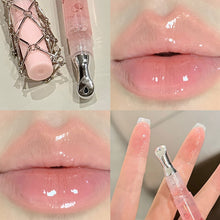 Load image into Gallery viewer, Cute Pink Lip Gloss Hydrating Non Sticky Fruit Flavor Strawberry Peach Shiny Moisturizing Lip Balm Mirror Gloss Lip Oil Makeup