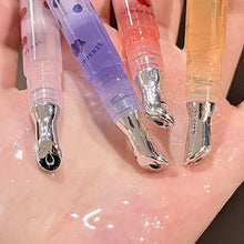 Load image into Gallery viewer, Cute Pink Lip Gloss Hydrating Non Sticky Fruit Flavor Strawberry Peach Shiny Moisturizing Lip Balm Mirror Gloss Lip Oil Makeup