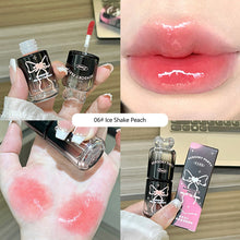 Load image into Gallery viewer, Bowknot Black Pink Mirror Lip Gloss Non-Cup Staining Long-Lasting Hydrating Brightening Water Gloss Lipstick Makeup Cosmetic