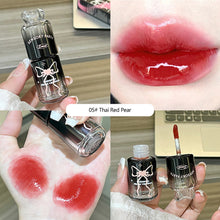 Load image into Gallery viewer, Bowknot Black Pink Mirror Lip Gloss Non-Cup Staining Long-Lasting Hydrating Brightening Water Gloss Lipstick Makeup Cosmetic