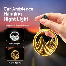 Load image into Gallery viewer, Retro Car Rearview Mirror LED Night Light Pendant Mountain Snow Mountain Acrylic Interior Decor Soft Atmosphere Ambient Lamp