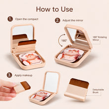 Load image into Gallery viewer, Creative Traceless Soft Brush Puff Set Ultra-thin Portable with Built-in Puff Mirror Flawless Base Foundation Makeup Brush