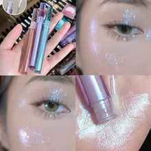Load image into Gallery viewer, Glitter Highlighter Pearlescent Liquid Eyeshadow Shimmer Sequins Glitter Lying Silkworm Liquid High Gloss Eye Shadow Cosmetics