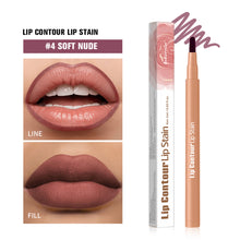 Load image into Gallery viewer, Smooth Color Juice Lip Stain Brush Tip Liquid Lip Liner Long Lasting Waterproof High Pigment Matte Nude Lip Contour Pen Makeup