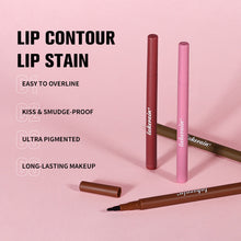Load image into Gallery viewer, Smooth Color Juice Lip Stain Brush Tip Liquid Lip Liner Long Lasting Waterproof High Pigment Matte Nude Lip Contour Pen Makeup