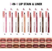 Load image into Gallery viewer, Smooth Color Juice Lip Stain Brush Tip Liquid Lip Liner Long Lasting Waterproof High Pigment Matte Nude Lip Contour Pen Makeup