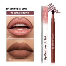 Load image into Gallery viewer, Smooth Color Juice Lip Stain Brush Tip Liquid Lip Liner Long Lasting Waterproof High Pigment Matte Nude Lip Contour Pen Makeup