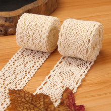 Load image into Gallery viewer, 1 Yard Lace Trim Ribbon Crochet Cotton Lace Ribbon DIY Decor for Wedding Party Gift Garment Sewing Crafts