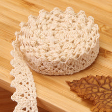 Load image into Gallery viewer, 1 Yard Lace Trim Ribbon Crochet Cotton Lace Ribbon DIY Decor for Wedding Party Gift Garment Sewing Crafts