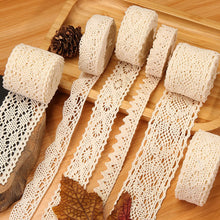 Load image into Gallery viewer, 1 Yard Lace Trim Ribbon Crochet Cotton Lace Ribbon DIY Decor for Wedding Party Gift Garment Sewing Crafts
