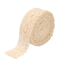 Load image into Gallery viewer, 1 Yard Lace Trim Ribbon Crochet Cotton Lace Ribbon DIY Decor for Wedding Party Gift Garment Sewing Crafts