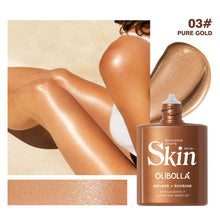 Load image into Gallery viewer, Bronze Body Highlighter Liquid 4 Colors Shimmer Body Lotion Waterproof Self Tanner Highlighter for Legs Arms Shoulders