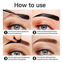 Load image into Gallery viewer, Peel Off Eyebrow Gel Tint Waterproof Long Lasting 3-5 Days Semi Permanent Eyebrow Color Tattoo Natural Looking Brow Tint Smudge Proof