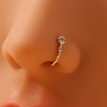 Load image into Gallery viewer, 1Pc U-shape Non Piercing Fake Nose Clip Inlaid Zircon Flower Nose Ring Hip Hop Fashion Body Jewelry For Women