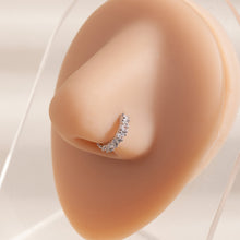 Load image into Gallery viewer, 1Pc Single Row Mini Zircon Opening Nose Ring Ultra Sparkle Pierced Nose Stud Multi Use Earring Body Jewelry For Women
