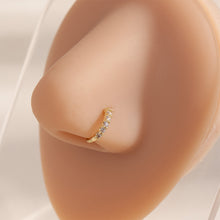 Load image into Gallery viewer, 1Pc Single Row Mini Zircon Opening Nose Ring Ultra Sparkle Pierced Nose Stud Multi Use Earring Body Jewelry For Women