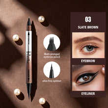 Load image into Gallery viewer, Double Head Eyeliner Pencil Eyebrow Brush One Stroke Forming Waterproof Sweat Proof Non Smudging Eyeliner Pencil Eyebrow Brush