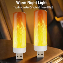 Load image into Gallery viewer, Car USB Dynamic Flame Atmosphere Light Night Lamp for Bedroom Living Room Decor with Flickering Effect