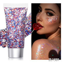 Load image into Gallery viewer, Sparkling Shimmer Gel for Face Body Multi-Use Glitter Gel for Nails Eyes Hair Cheeks Party Stage Makeup Art Body Glitter Gel