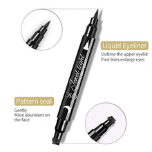 Load image into Gallery viewer, Liquid Eyeliner Pen Set Dual-Tip Stamps with Black Ink Includes Heart Moon Star Shapes for Eye Makeup Eyeliner Stamp