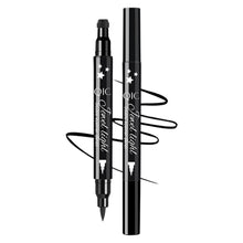 Load image into Gallery viewer, Liquid Eyeliner Pen Set Dual-Tip Stamps with Black Ink Includes Heart Moon Star Shapes for Eye Makeup Eyeliner Stamp
