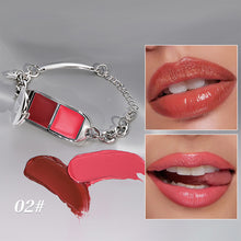 Load image into Gallery viewer, Creative Bracelet Lip Gloss Two in One Lipstick Plate Mirror Gloss Lip Gloss Portable No-smudge Waterproof Lip Gloss Women Makeup