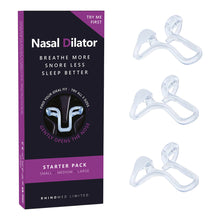 Load image into Gallery viewer, 3 Sizes Silicone Anti Snoring Nose Clip Elastic Nasal Dilator for Better Sleep Improved Airflow Travel Home Use Comfort