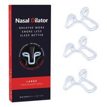 Load image into Gallery viewer, 3 Sizes Silicone Anti Snoring Nose Clip Elastic Nasal Dilator for Better Sleep Improved Airflow Travel Home Use Comfort