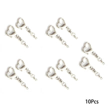 Load image into Gallery viewer, 10Pcs Silver Alloy Heart Shape Spring Clasps Keyring Pendants For DIY Keychain Jewelry Making Accessories