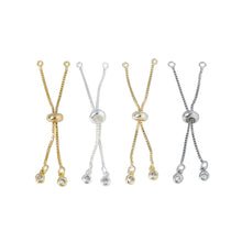 Load image into Gallery viewer, 1Pc Bracelet Accessory Adjustable Slider Pull Chains With Zircon For DIY Bracelet Necklace Jewelry Accessories