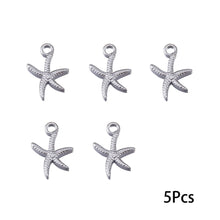 Load image into Gallery viewer, 5Pcs Stainless Steel Starfish Pendant Accessory For DIY Bracelet Earring Necklace Beach Jewelry Making Supplies