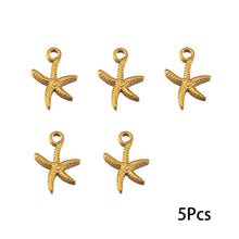 Load image into Gallery viewer, 5Pcs Stainless Steel Starfish Pendant Accessory For DIY Bracelet Earring Necklace Beach Jewelry Making Supplies