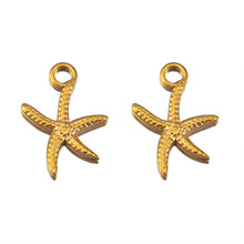 Load image into Gallery viewer, 5Pcs Stainless Steel Starfish Pendant Accessory For DIY Bracelet Earring Necklace Beach Jewelry Making Supplies