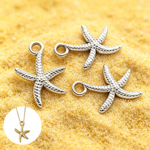 Load image into Gallery viewer, 5Pcs Stainless Steel Starfish Pendant Accessory For DIY Bracelet Earring Necklace Beach Jewelry Making Supplies