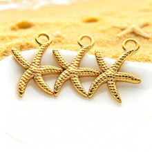 Load image into Gallery viewer, 5Pcs Stainless Steel Starfish Pendant Accessory For DIY Bracelet Earring Necklace Beach Jewelry Making Supplies