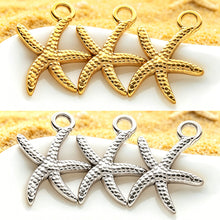 Load image into Gallery viewer, 5Pcs Stainless Steel Starfish Pendant Accessory For DIY Bracelet Earring Necklace Beach Jewelry Making Supplies