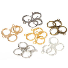 Load image into Gallery viewer, 50Pcs Ear Hook Gold Silver Plated Iron Lever Back Earring Hooks For DIY Earring Jewelry Daily Making Supplies