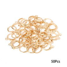 Load image into Gallery viewer, 50Pcs Ear Hook Gold Silver Plated Iron Lever Back Earring Hooks For DIY Earring Jewelry Daily Making Supplies