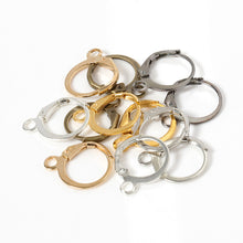 Load image into Gallery viewer, 50Pcs Ear Hook Gold Silver Plated Iron Lever Back Earring Hooks For DIY Earring Jewelry Daily Making Supplies