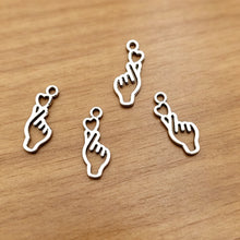 Load image into Gallery viewer, 20Pcs Finger Heart Gesture Charms Love Hand Pendant Accessory For Kpop DIY Jewelry Daliy Making Supplies