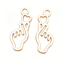 Load image into Gallery viewer, 20Pcs Finger Heart Gesture Charms Love Hand Pendant Accessory For Kpop DIY Jewelry Daliy Making Supplies