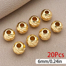 Load image into Gallery viewer, 20Pcs Brass Bead 18K Gold Plated Brass Striped Cut Flower Spacer Beads For DIY Jewelry Making Accessories