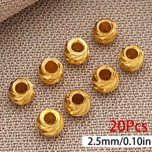 Load image into Gallery viewer, 20Pcs Brass Bead 18K Gold Plated Brass Striped Cut Flower Spacer Beads For DIY Jewelry Making Accessories