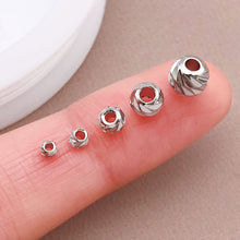Load image into Gallery viewer, 20Pcs Brass Bead 18K Gold Plated Brass Striped Cut Flower Spacer Beads For DIY Jewelry Making Accessories