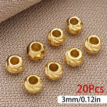 Load image into Gallery viewer, 20Pcs Brass Bead 18K Gold Plated Brass Striped Cut Flower Spacer Beads For DIY Jewelry Making Accessories